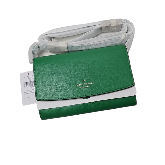 Kate Spade Perry Green Bean Leather Crossbody Bag - Picture 6 of 9